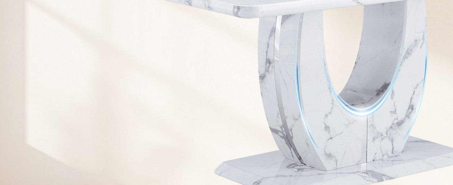 white dining table set for 6