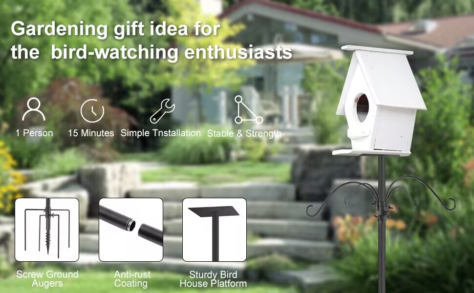 Bird Feeders Pole for Outdoor, Apobob Heavy Duty Bird House Pole Bird