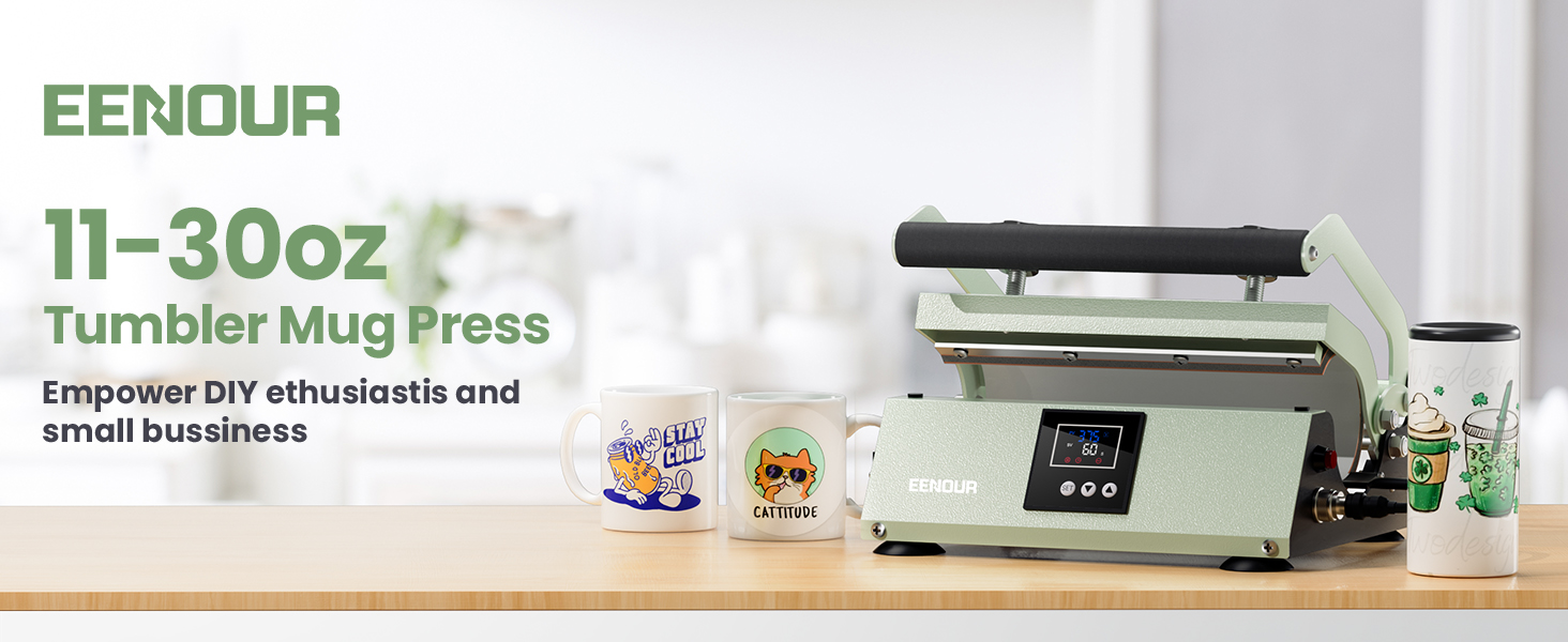 EENOUR Tumbler Heat Press Machine Mug Press Heat Up Fast