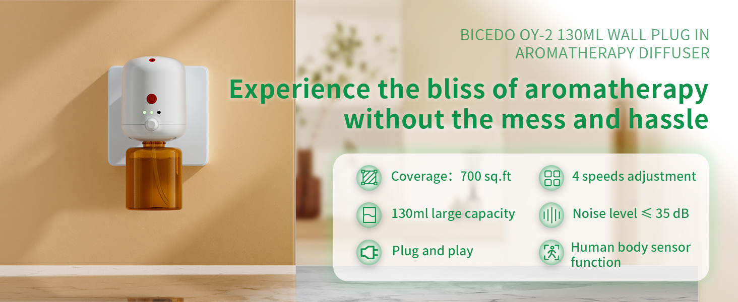 BICEDO Plug in Waterless Diffuser, Scent Air Machine