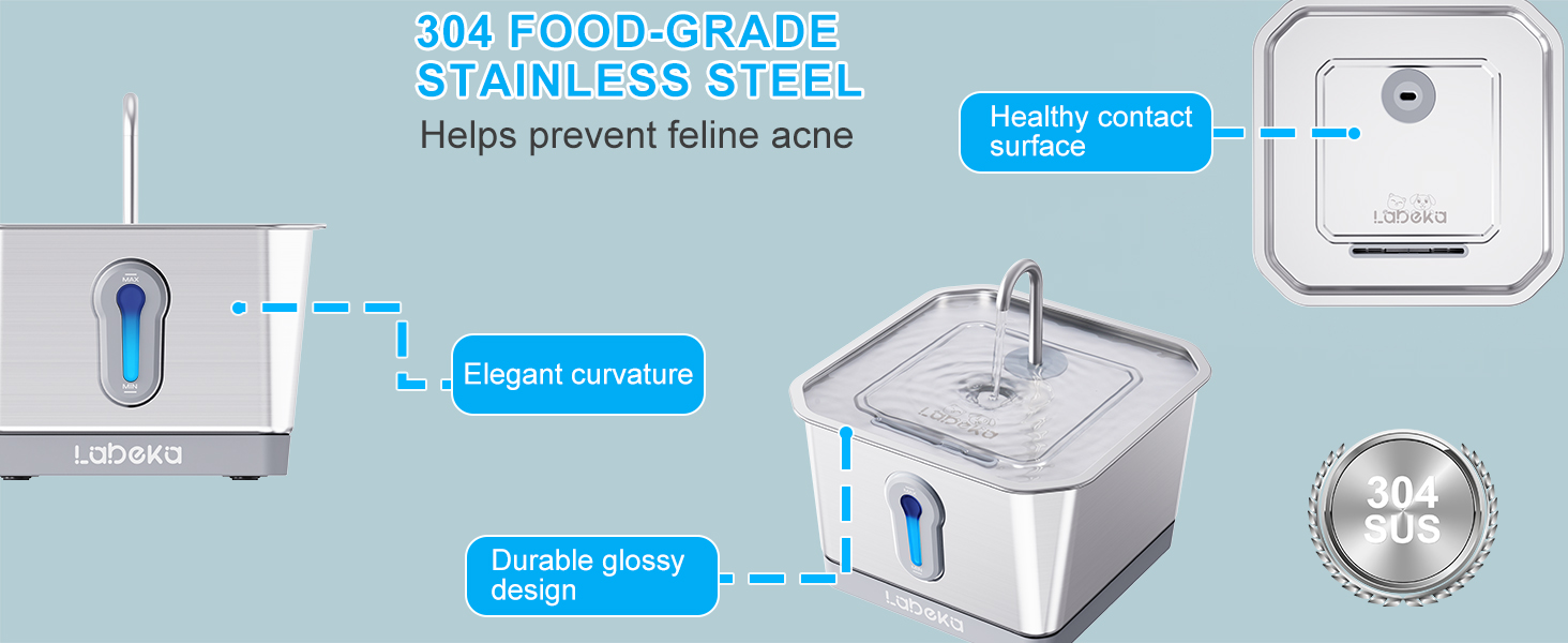 cat stainless steel water fountain