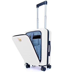 Valise à main de 20 pouces Poche avant pour ordinateur portable Valise de cabine ABS+PC 