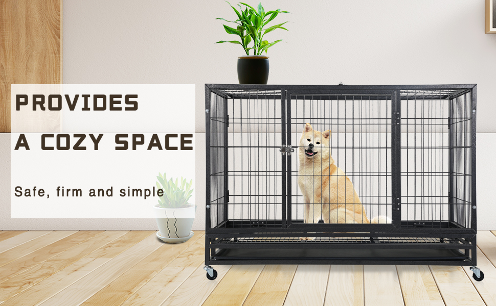 Heavy Duty Dog Crates for Large Dogs, 48 inch