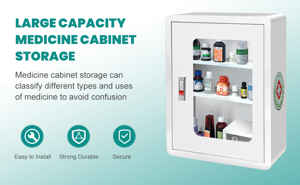 LJJJXXX Large Capacity Medicine WallMounted