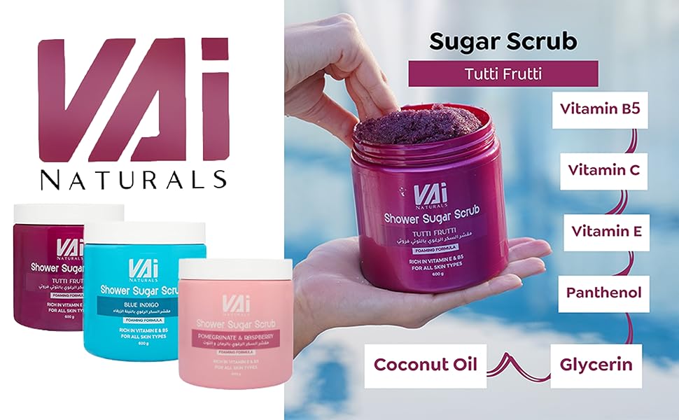 Globalstar Vai Naturals Foaming Sugar Scrub 600g – Exfoliating & HydratingTutti Frutti