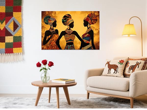 Amazon.com: ZXHYWYM African American Woman Wall Art Black