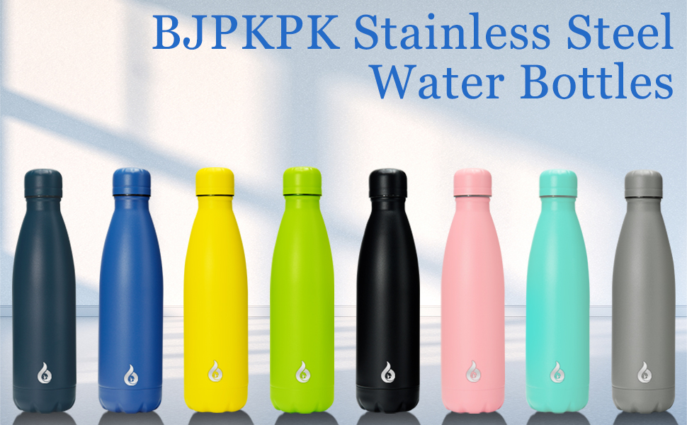 BJPKPK Insulated Water Bottle 17oz Stainless Steel Water Bottles - Glass Lined Stainless Steel Water Bottle