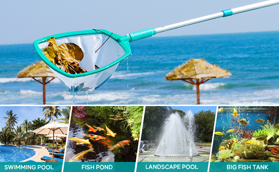 Pool Skimmer Pool Net with 3 Section Pole, 48 inch Pool