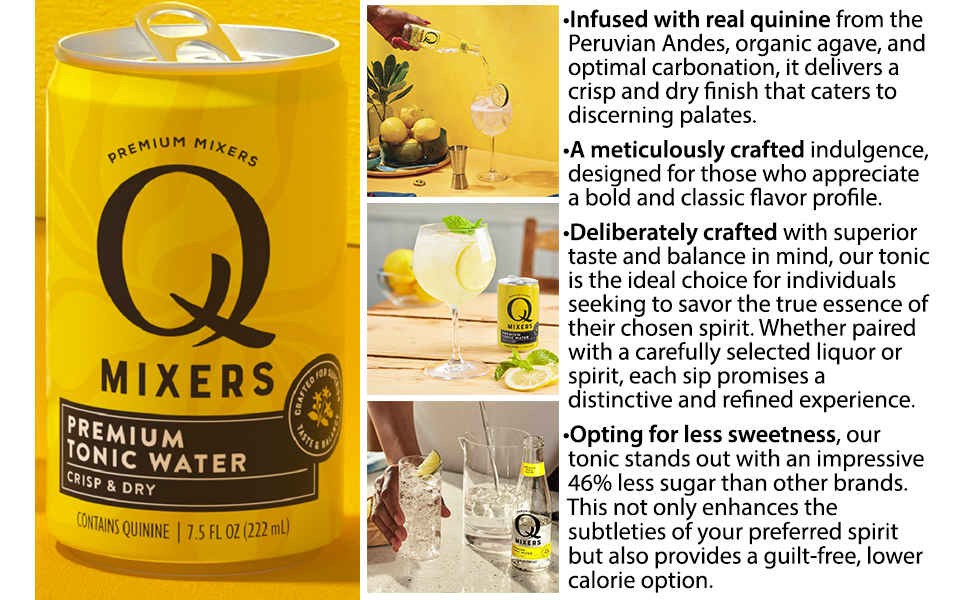Q Mixers Tonic Water Premium Cocktail Mixer Made with Real