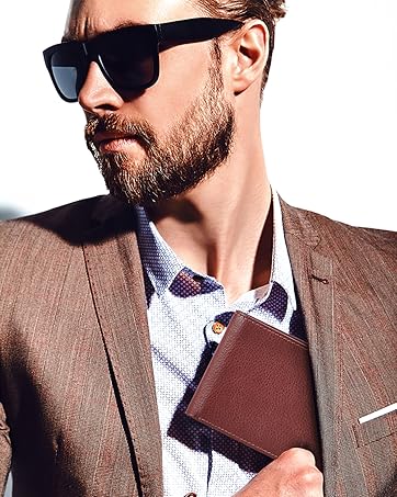 mens wallets leather bifold stylish trendy fashion real