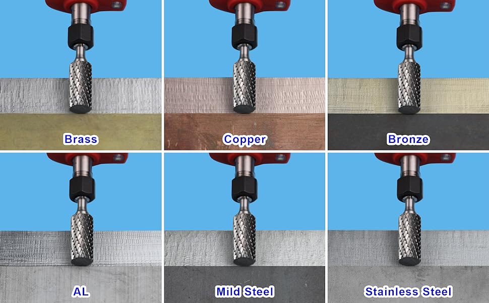 MarsRock Carbide Burr Set 1/4" Shank 10PCS w/Wood Base Die Grinder