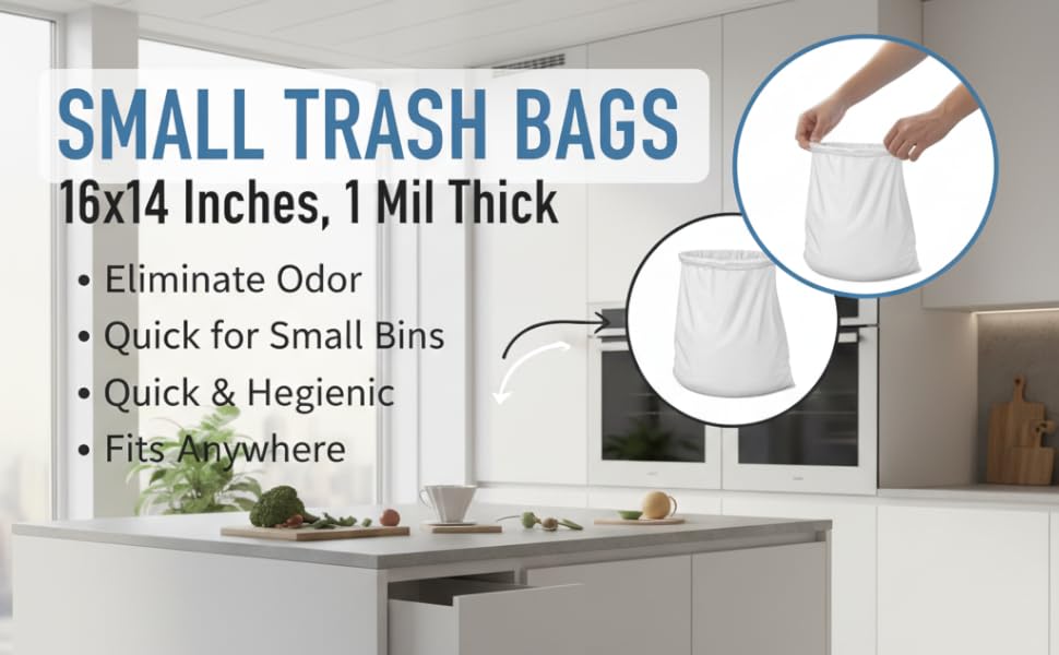 S-Shape Trash Bags 28x35 Inches, 1 Mil Thick
