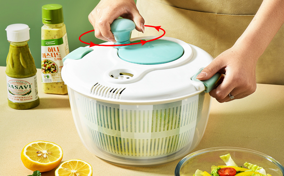 WEXIO Salad Spinner Large 5.28 Quarts, Upgrade Durable