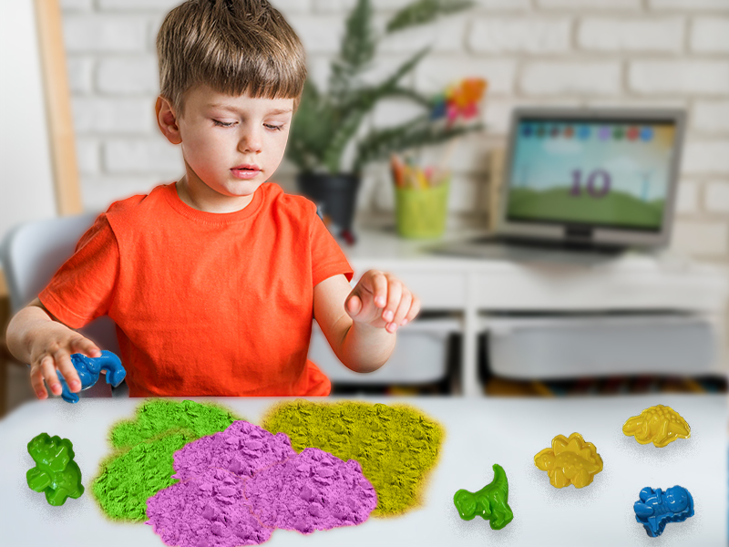 COO11500g Magic Play Sand Bag Non-Toxic Soft Mouldable PlaySand, Sensory Elastic Motion Sand For Castle Making & Beach Activities Creative Play Refill