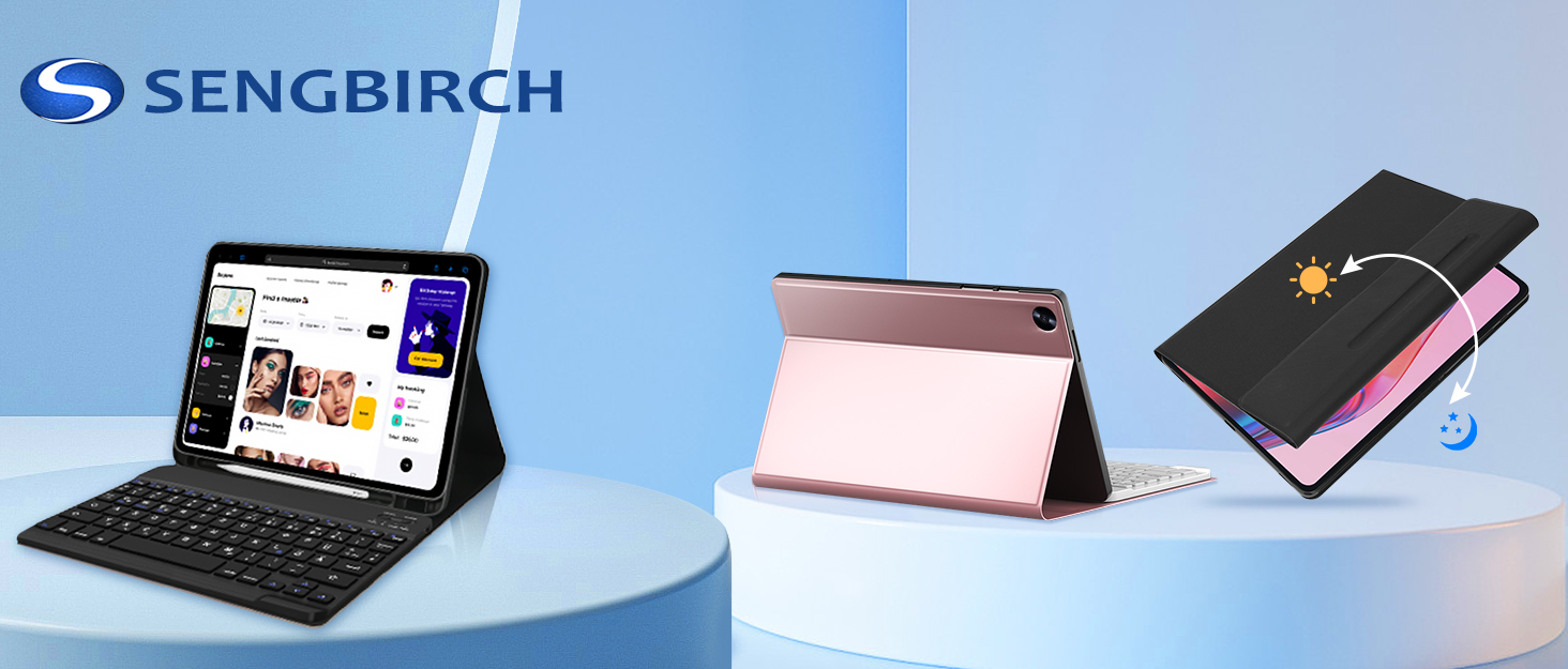 SENGBIRCH Tablet Keyboards for Samsung Galaxy Tab S8 + 2022, Tab S7 FE