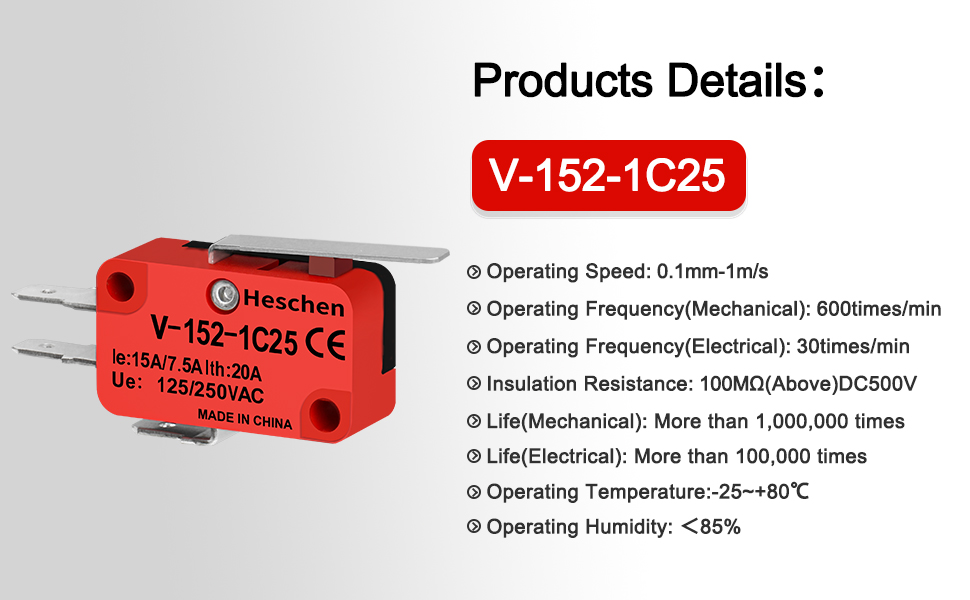 Amazon.co.jp: Heschen マイクロスイッチ, XV-152-1C25, SPDT