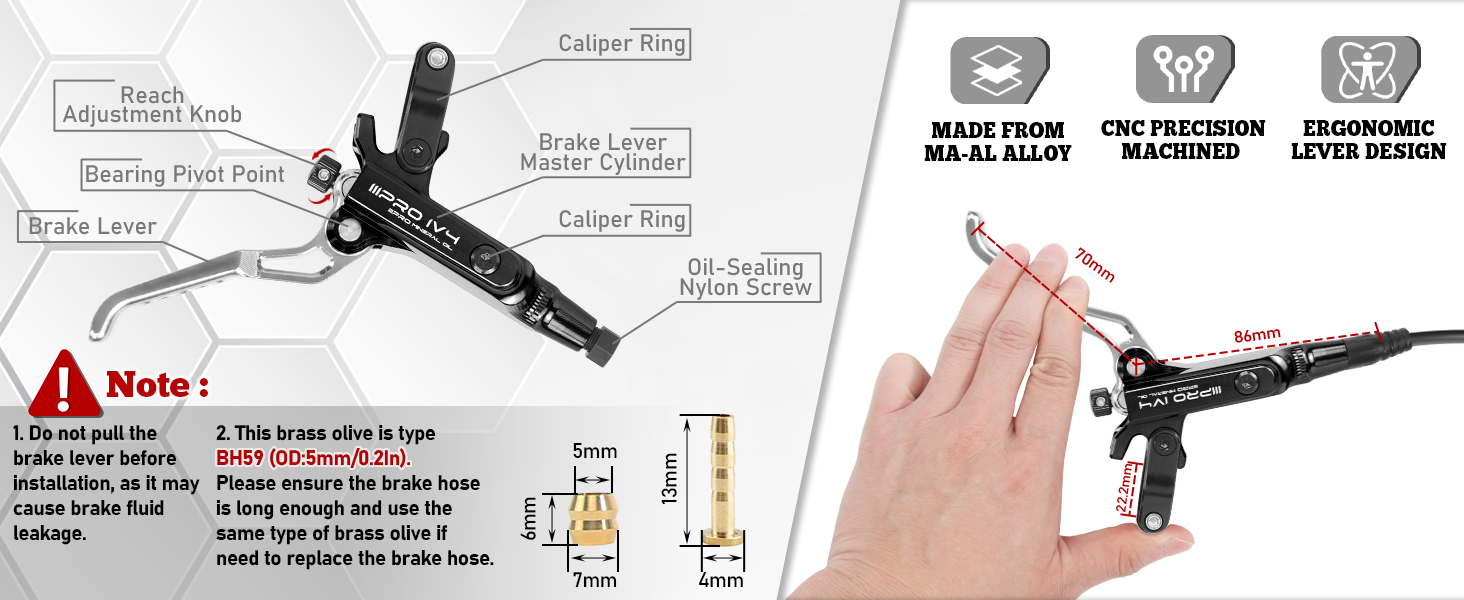IIIPRO IV4 Brake lever specification