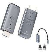 Mcbazel Wireless HDMI Transmitter and Receiver, 4K Decoding Plug & Play HDMI Wireless Extender wi...