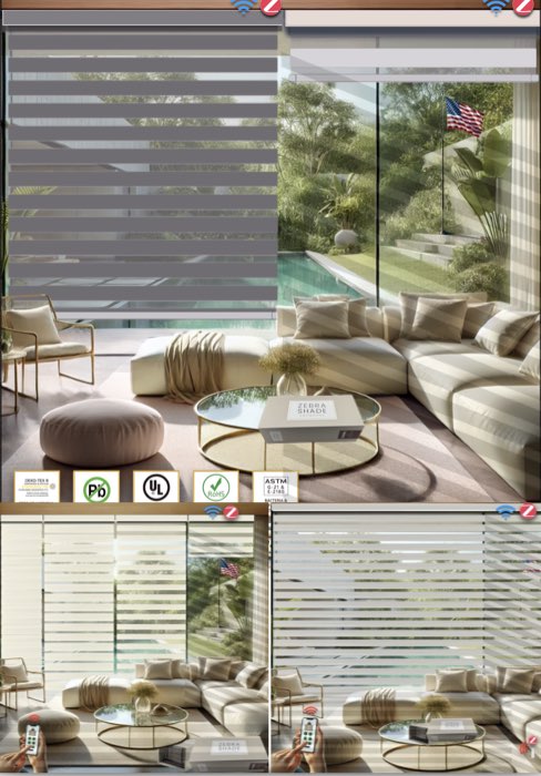 Zebra Motorized Over 60 Fabric Options