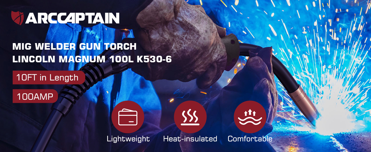 ARCCAPTAIN for Lincoln Magnum 100L MIG Welding Gun Torch Stringer