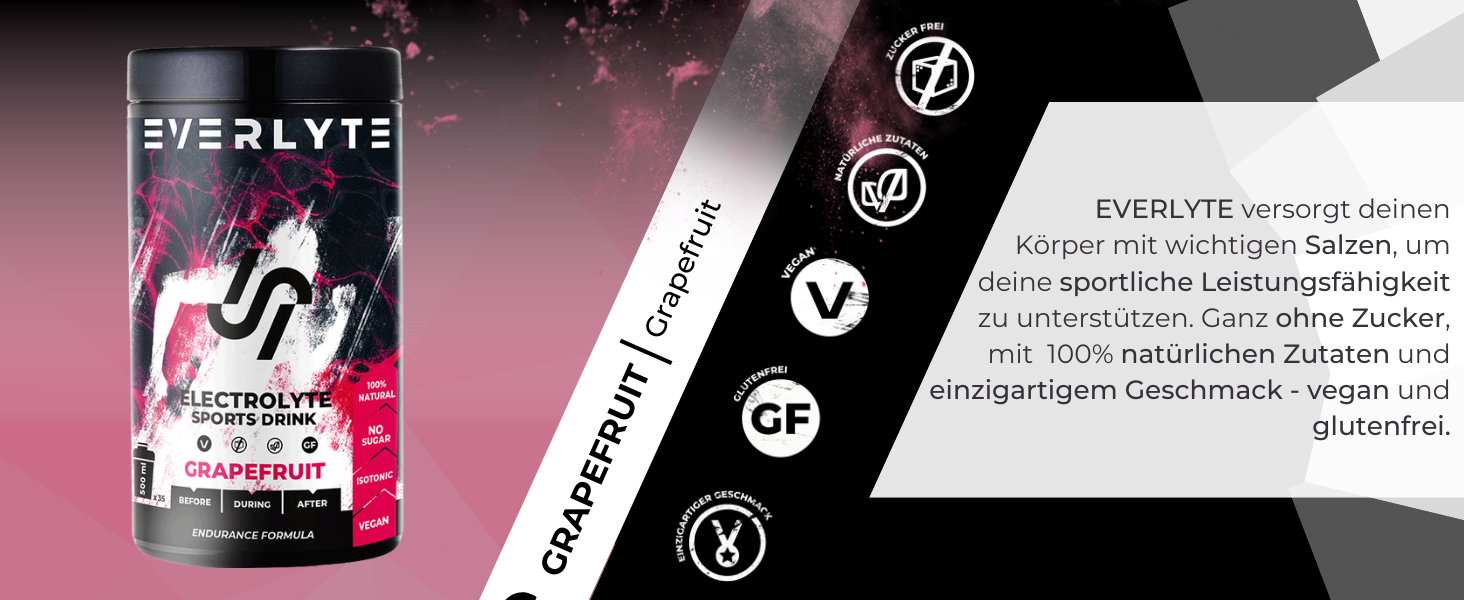 EVERLYTE® 100 Natürliches Elektrolyte Sport Getränk OHNE Zucker & trotzdem isotonisch auf