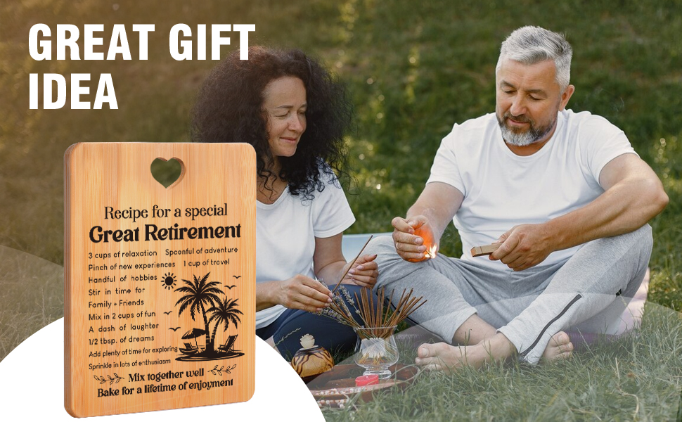 Apjielop Retirement Gifts for Women Men Engraved Bamboo Cutting Board