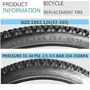 Amazon.com : 18 Inch BMX Bike Tire - 18x2.125(57-355) Bicycle