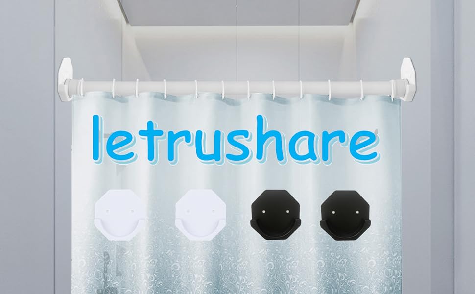 Shower Curtain Rod Mount Holders 2 Pack Adhesive Shower Rod