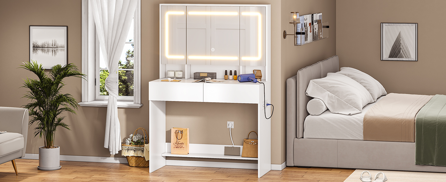 Coiffeuse avec Grand Miroir