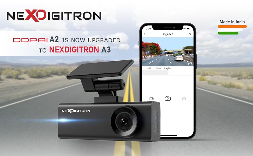 NEXDIGITRON A3 Car Dash Camera, Only Made in India SuperCapacitor