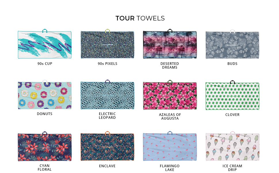 Uther Tour Golf Towel with Center Slit and Top Loop, Golf