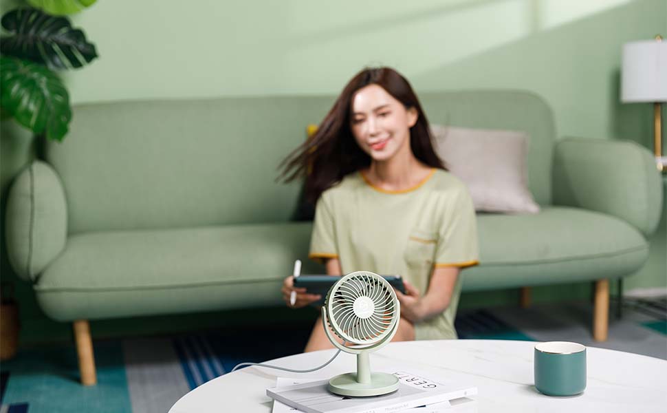 Quietest Desk USB Fan with 4 Settings, Small but Mighty, Portable Mini