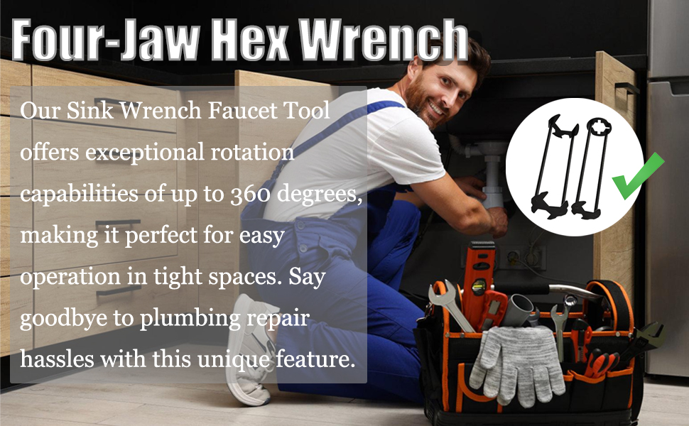 IVYDREVER SlimSpace Installer, Under Sink Wrench Faucet Tool