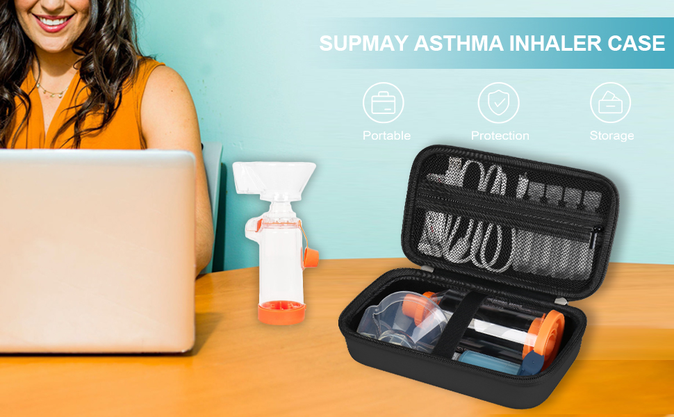 Supmay Hard Case for Asthma Inhaler, Handheld Spacer for