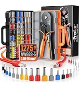 Preciva Ferrule Crimping Tool Kit - AWG 28-5 Self-Adjusting Ratchet Crimper with 1010Pcs Single &...