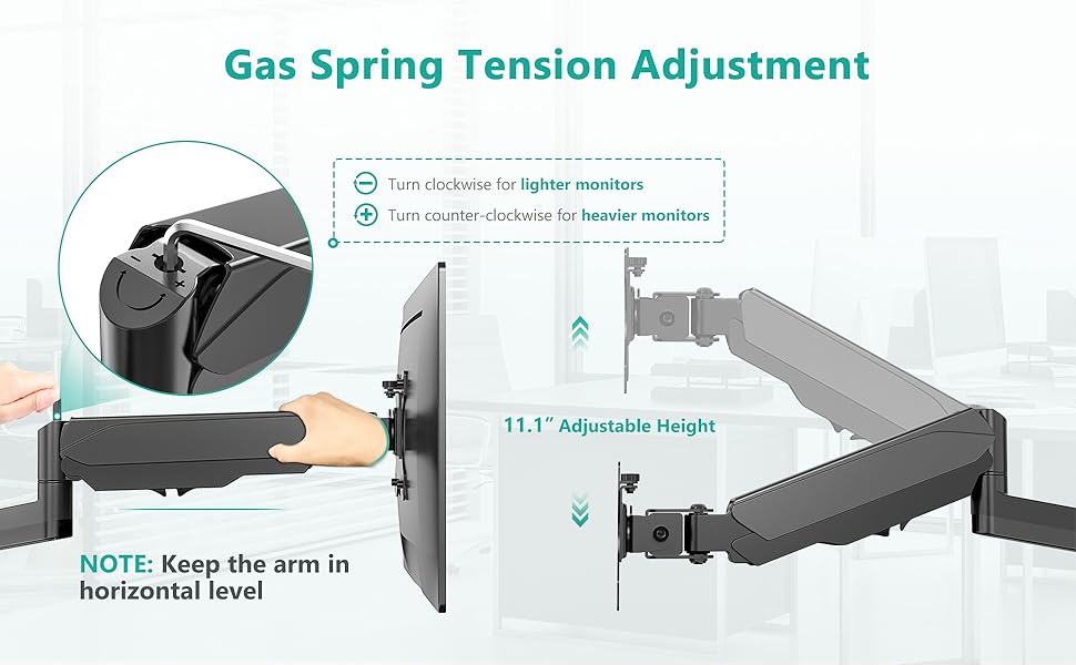 WALI Premium Dual LCD Monitor Desk Mount Fully Adjustable Gas Spring