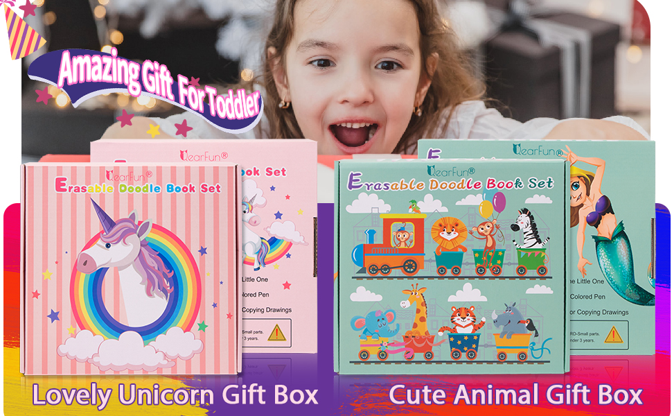 Erasable Doodle Book Set, Toddler Entertainment Travel Toys, Double