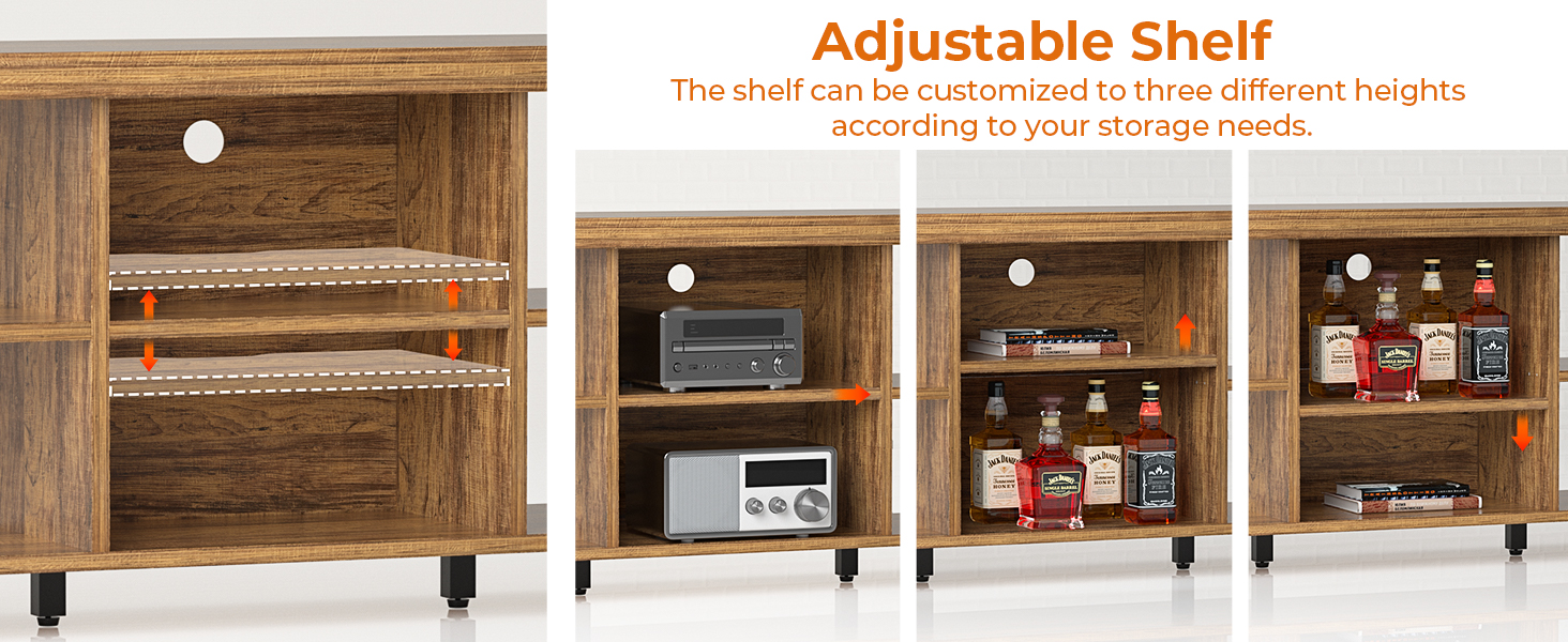 TV STAND WITH ADJUSTABLE SHELF