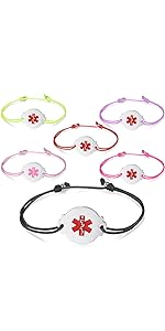 Handmade Cord Diabetes Bracelets Allergy Bracelets