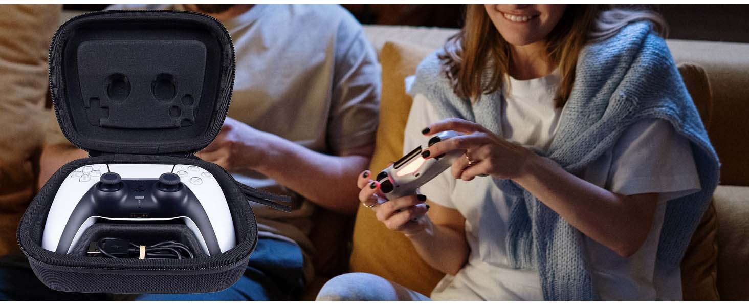 Khanka Hard Travel Case for Sony PlayStation 5 PS5 DualSense Wireless Controller and Cables.(Case only) 11 1