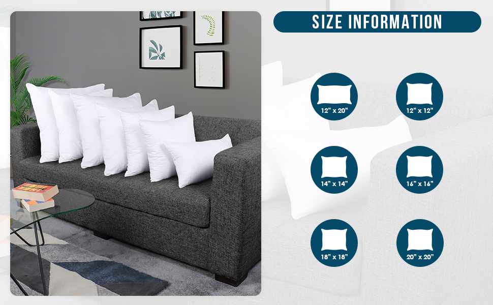 Utopia Bedding Throw Pillows Insert (Pack of 4, White) 18 x 18 Inches