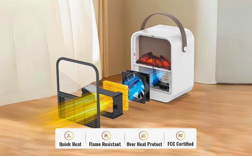 HOMESTA Portable Electric Fan Desk Heater Low Energy Consumption Desk