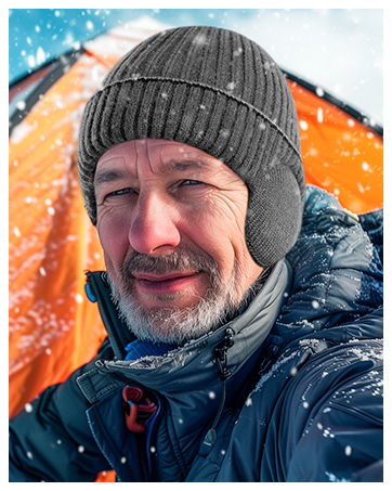 Snow camping hat