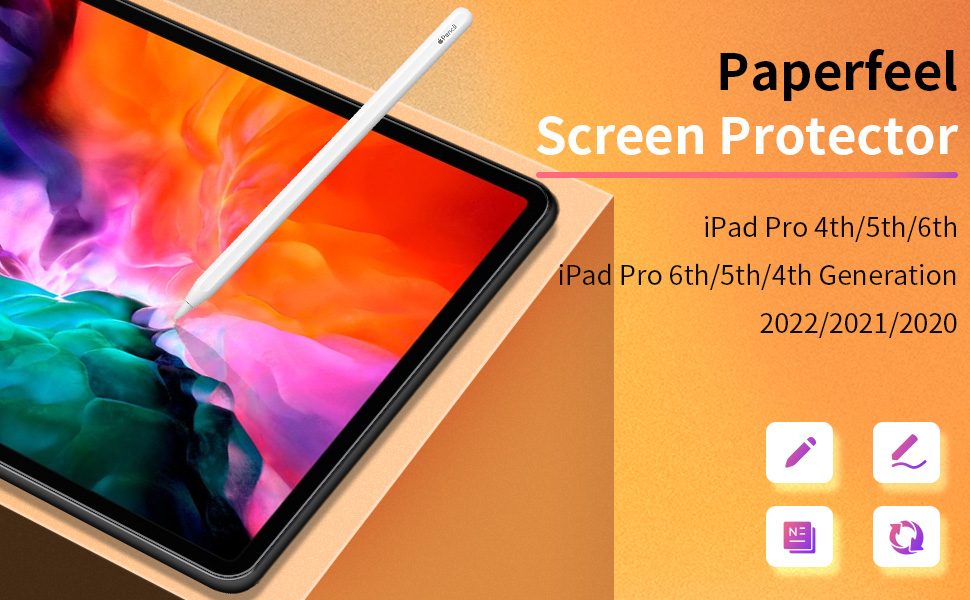 avakot 2 Pack Paperfeel Screen Protector for iPad Pro 12.9 Inch 2020 Matte Drawing Film for