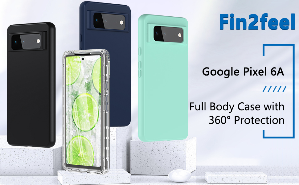 for Pixel 6A Case, Full Body Shockproof Bumper Case with Builtin