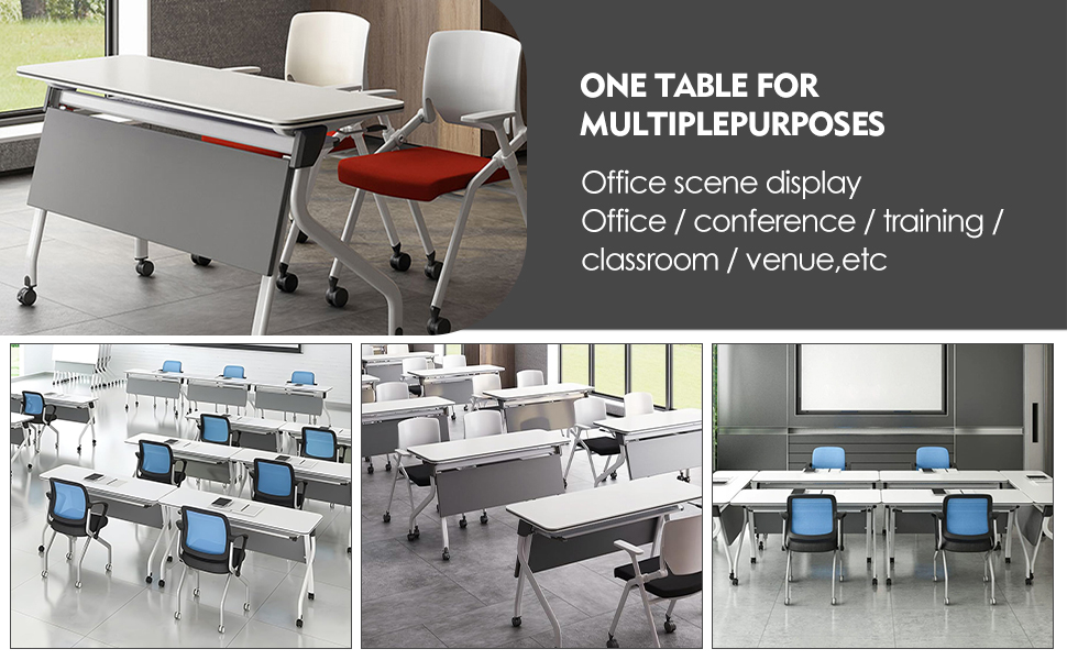 Amazon.com: Folding Conference Table 6-10 People,6 Pack Mobile ...