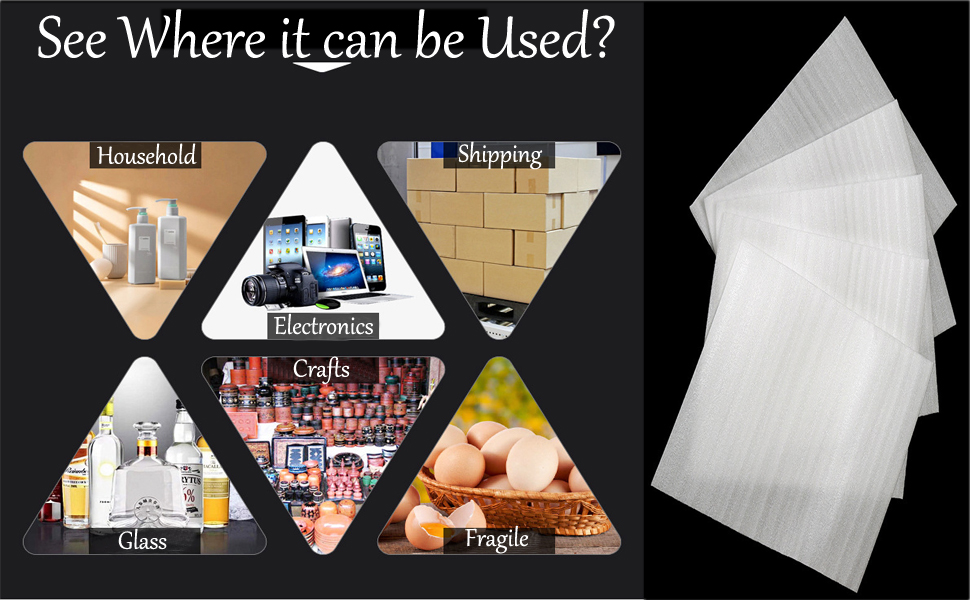 100 Packs Cushion Foam Pouches Foam Wrap Cushion Sheets