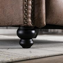 CANMOV Recliner Chair, Arm Chair Push Back Recliner with Rivet Decoration, Cholocate 