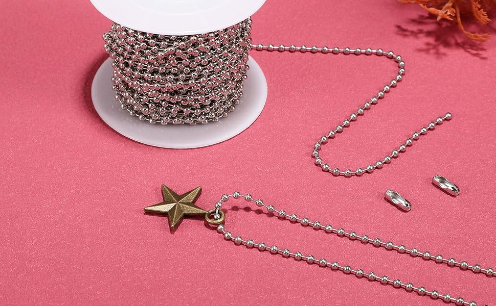 32 Feet Ball Chains, Ball Bead Chain Ball Beaded Chain Beaded Ball