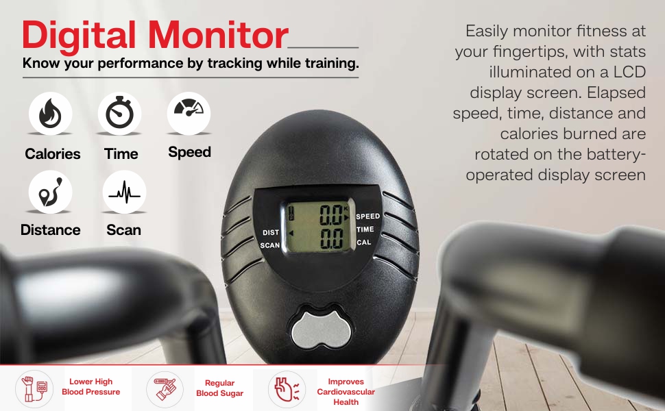 Sparnod Fitness SAB-03_R Upright Air Bike Exercise Cycle for Home Gym